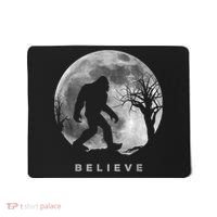 Bigfoot Night Full Moon I Believe Sasquatch Men Kids Mousepad thumb 0
