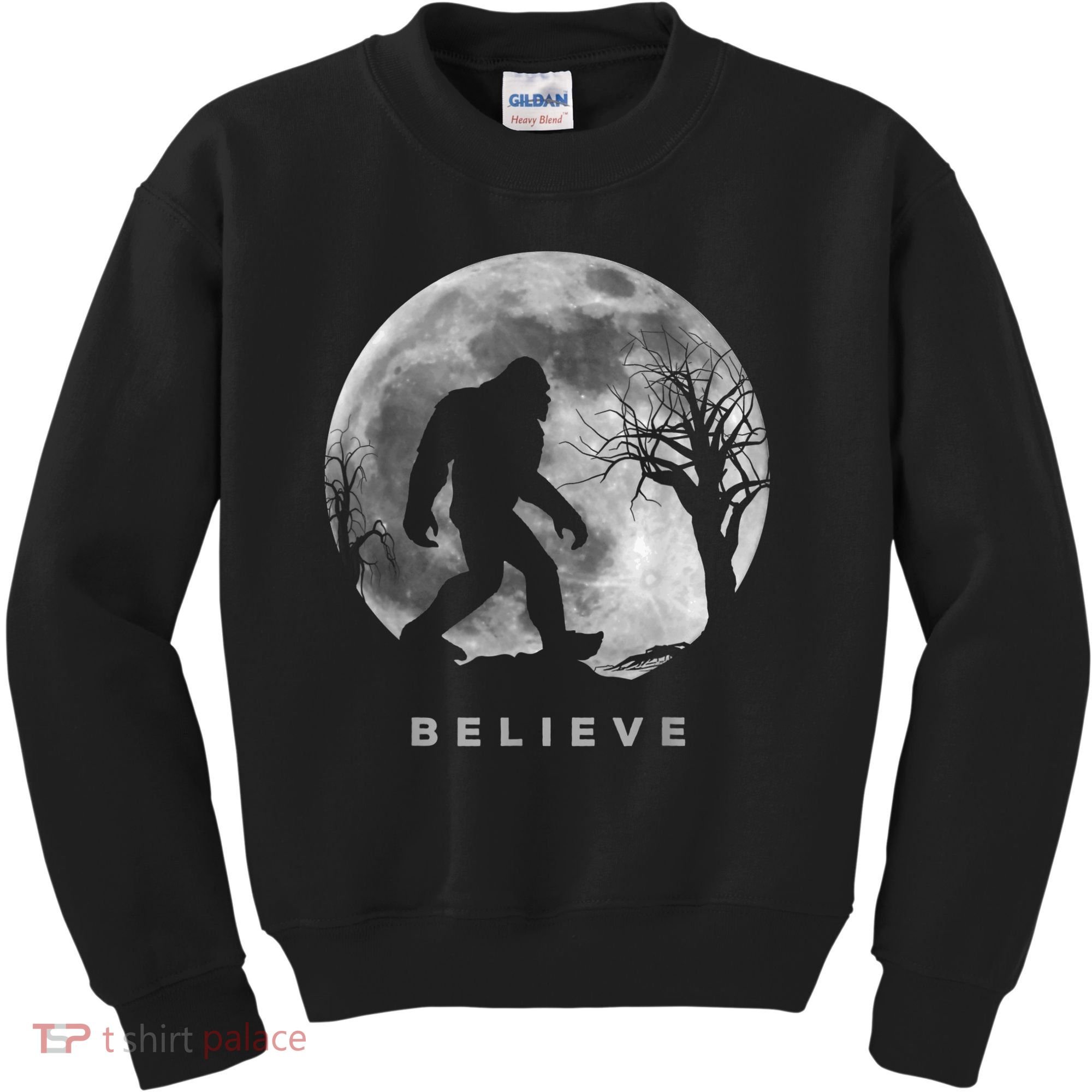 Bigfoot Night Full Moon I Believe Sasquatch Men Kids Kids Sweatshirt