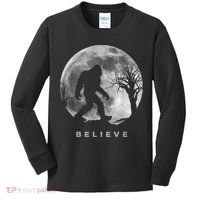 Bigfoot Night Full Moon I Believe Sasquatch Men Kids Kids Long Sleeve Shirt thumb 0