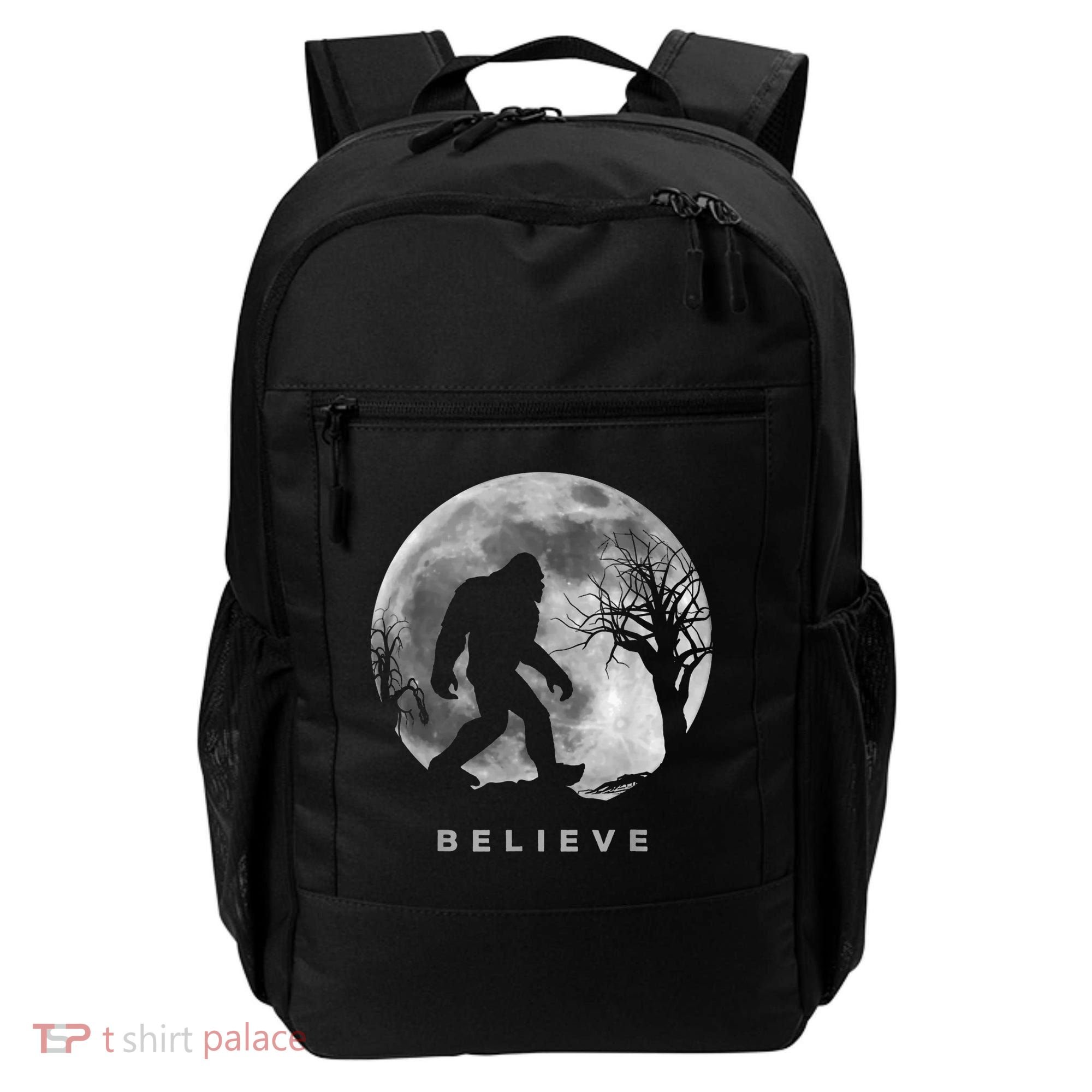 Bigfoot Night Full Moon I Believe Sasquatch Backpack