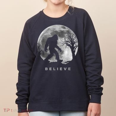 Bigfoot Night Full Moon I Believe Sasquatch Women's Sweatshirt