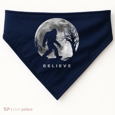 Bigfoot Night Full Moon I Believe Sasquatch USA-Made Doggie Bandana