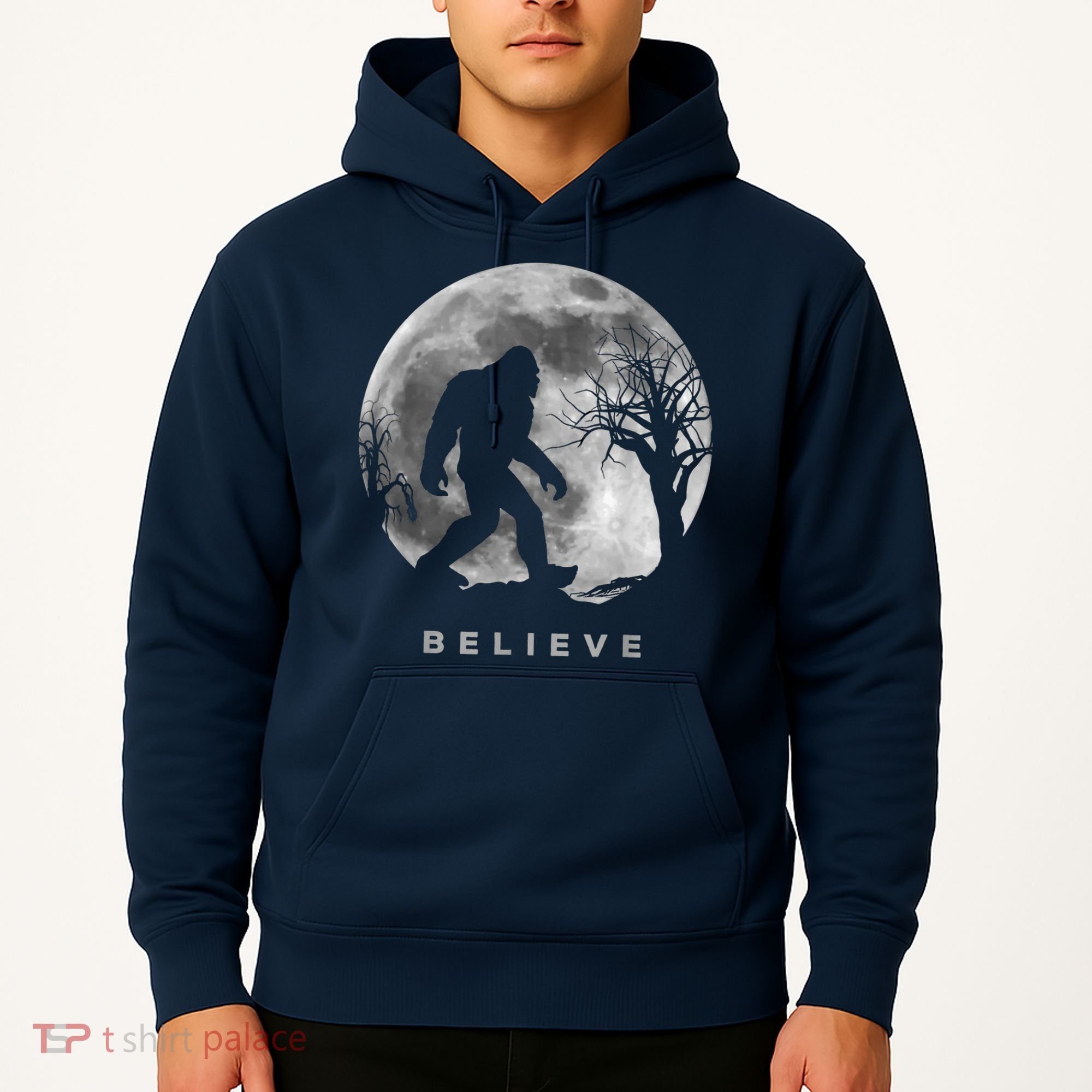 Bigfoot Night Full Moon I Believe Sasquatch Hoodie