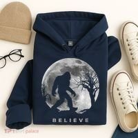 Bigfoot Night Full Moon I Believe Sasquatch Hoodie thumb 4