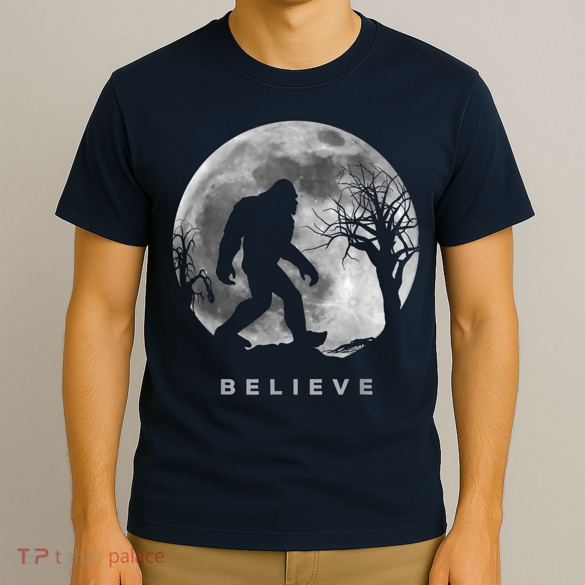 Bigfoot Night Full Moon I Believe Sasquatch T-Shirt
