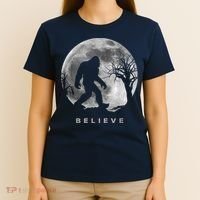Bigfoot Night Full Moon I Believe Sasquatch T-Shirt thumb 4
