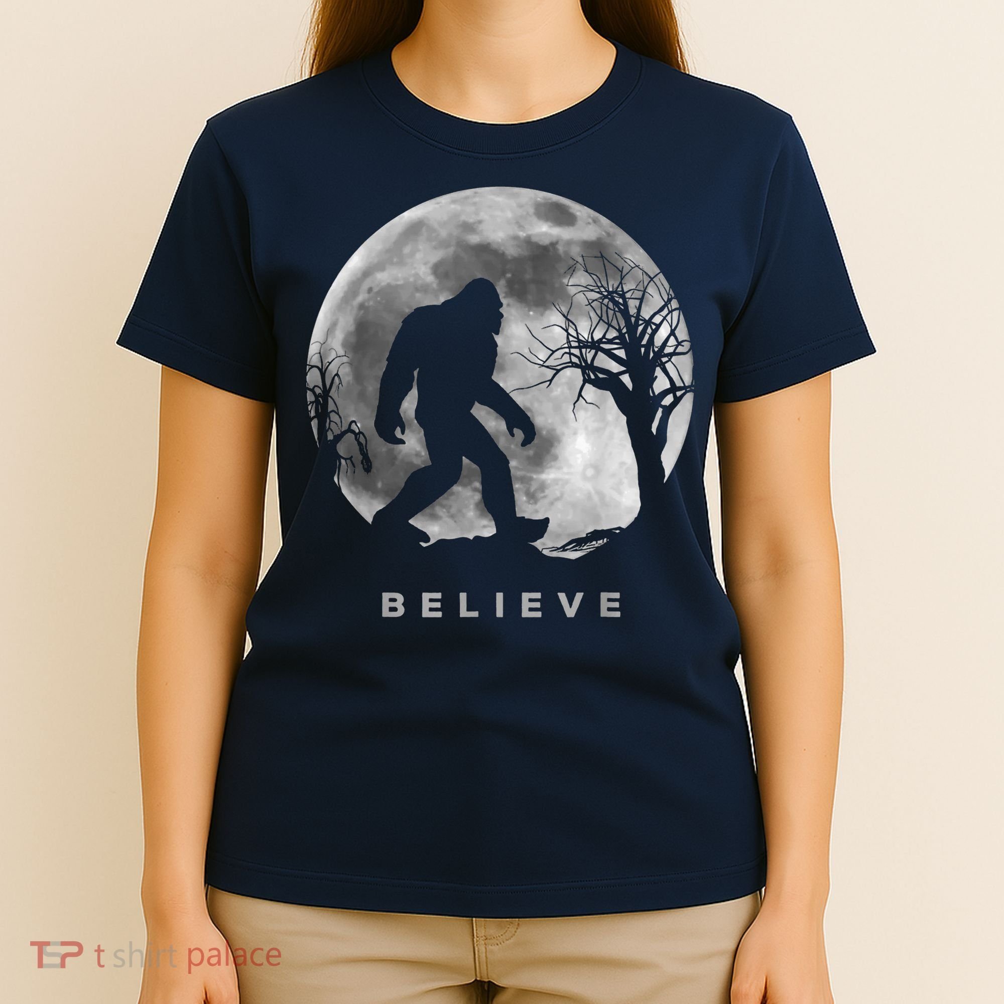Bigfoot Night Full Moon I Believe Sasquatch T-Shirt