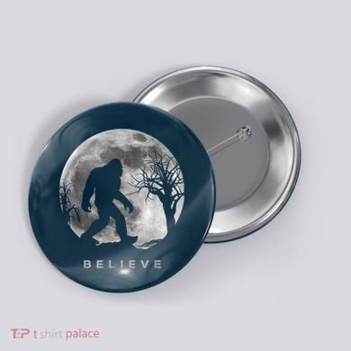 Bigfoot Night Full Moon I Believe Sasquatch Button