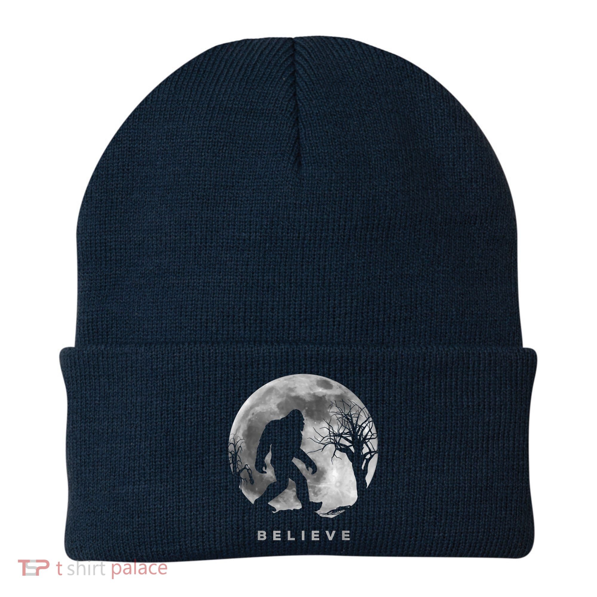 Bigfoot Night Full Moon I Believe Sasquatch Beanie