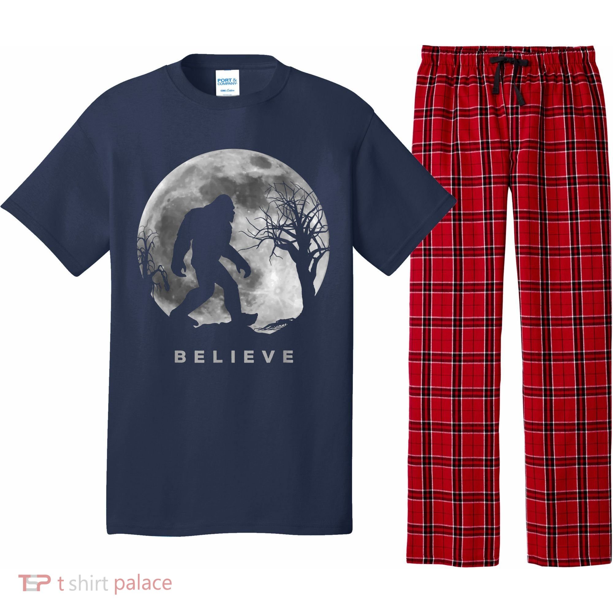 Bigfoot Night Full Moon I Believe Sasquatch Pajama Set