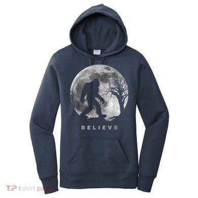 Bigfoot Night Full Moon I Believe Sasquatch Women's Hoodie