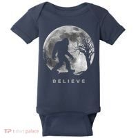 Bigfoot Night Full Moon I Believe Sasquatch Baby Bodysuit thumb 0