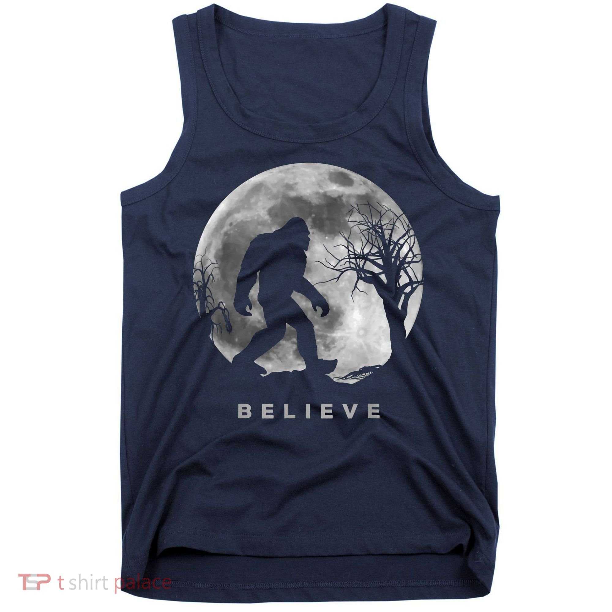 Bigfoot Night Full Moon I Believe Sasquatch Tank Top