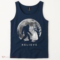 Bigfoot Night Full Moon I Believe Sasquatch Tank Top thumb 2