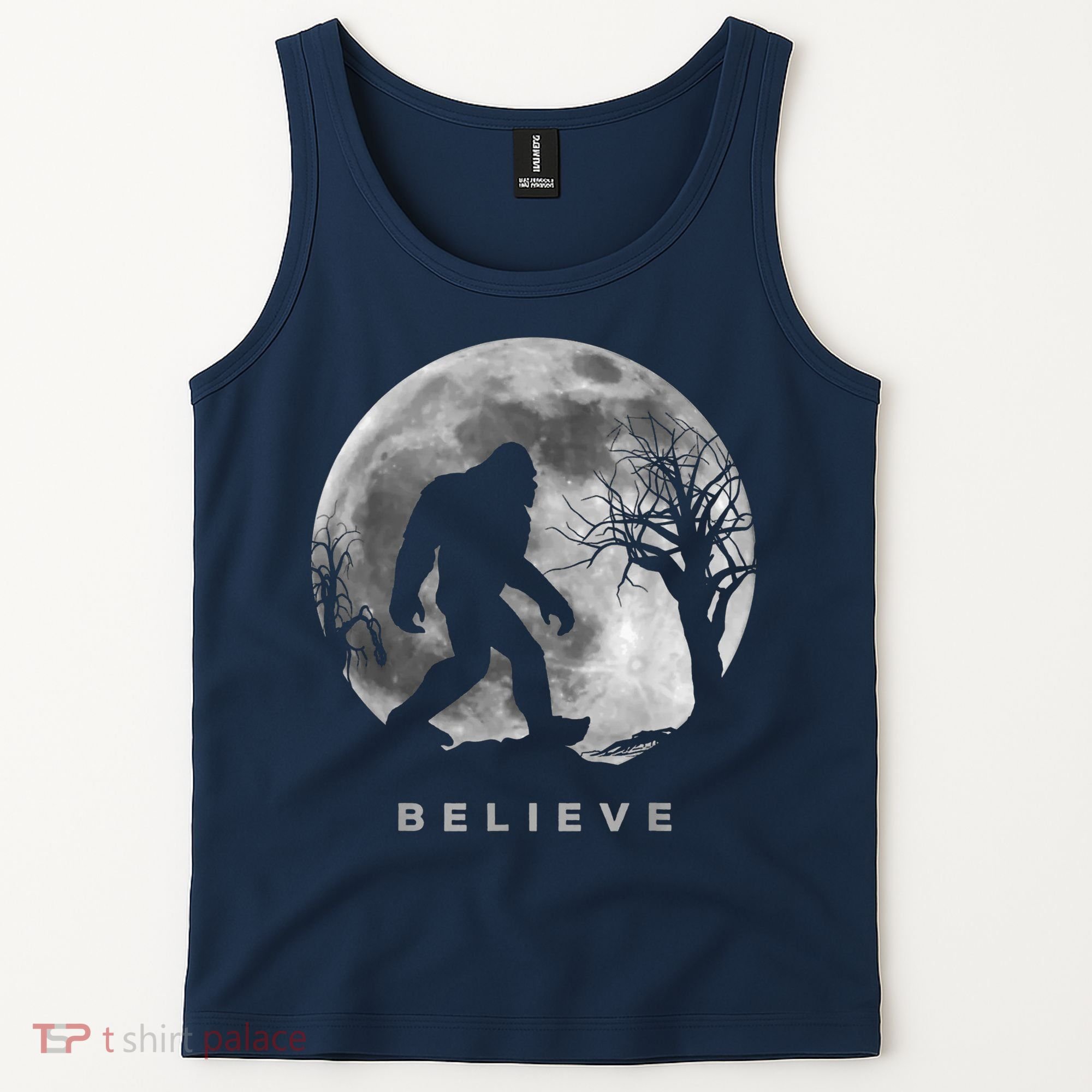 Bigfoot Night Full Moon I Believe Sasquatch Tank Top