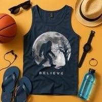 Bigfoot Night Full Moon I Believe Sasquatch Tank Top thumb 4