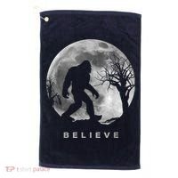 Bigfoot Night Full Moon I Believe Sasquatch Golf Towel thumb 0