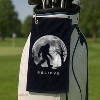 Bigfoot Night Full Moon I Believe Sasquatch Golf Towel thumb 2