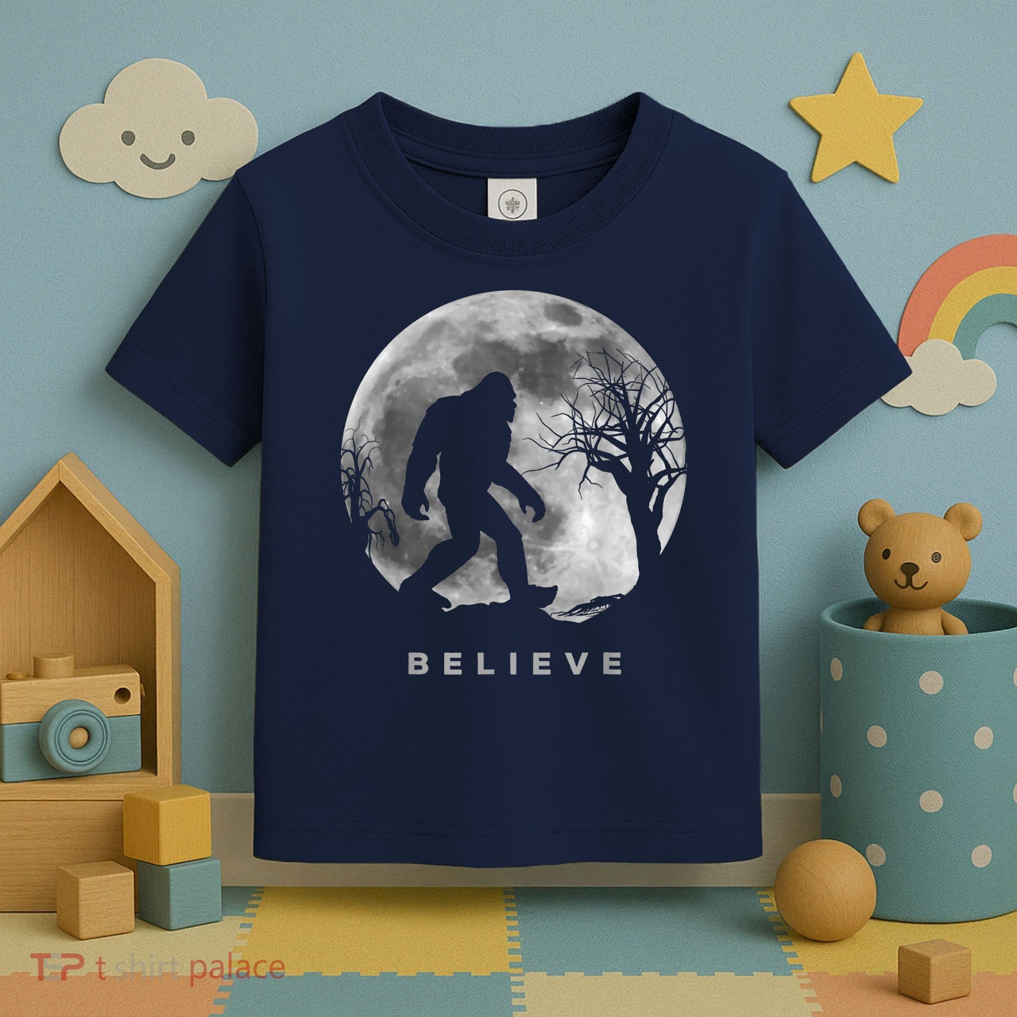 Bigfoot Night Full Moon I Believe Sasquatch Toddler T-Shirt