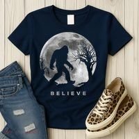 Bigfoot Night Full Moon I Believe Sasquatch Women's T-Shirt thumb 3