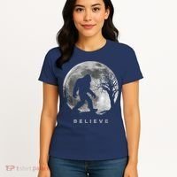 Bigfoot Night Full Moon I Believe Sasquatch Women's T-Shirt thumb 4