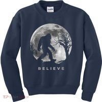 Bigfoot Night Full Moon I Believe Sasquatch Kids Sweatshirt thumb 0