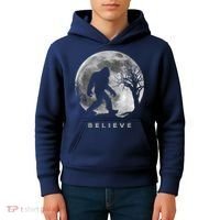 Bigfoot Night Full Moon I Believe Sasquatch Kids Hoodie thumb 4