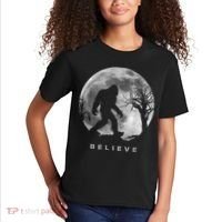 Bigfoot Night Full Moon I Believe Sasquatch Kids T-Shirt thumb 2