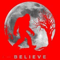Bigfoot Night Full Moon I Believe Sasquatch Santa Hat thumb 1