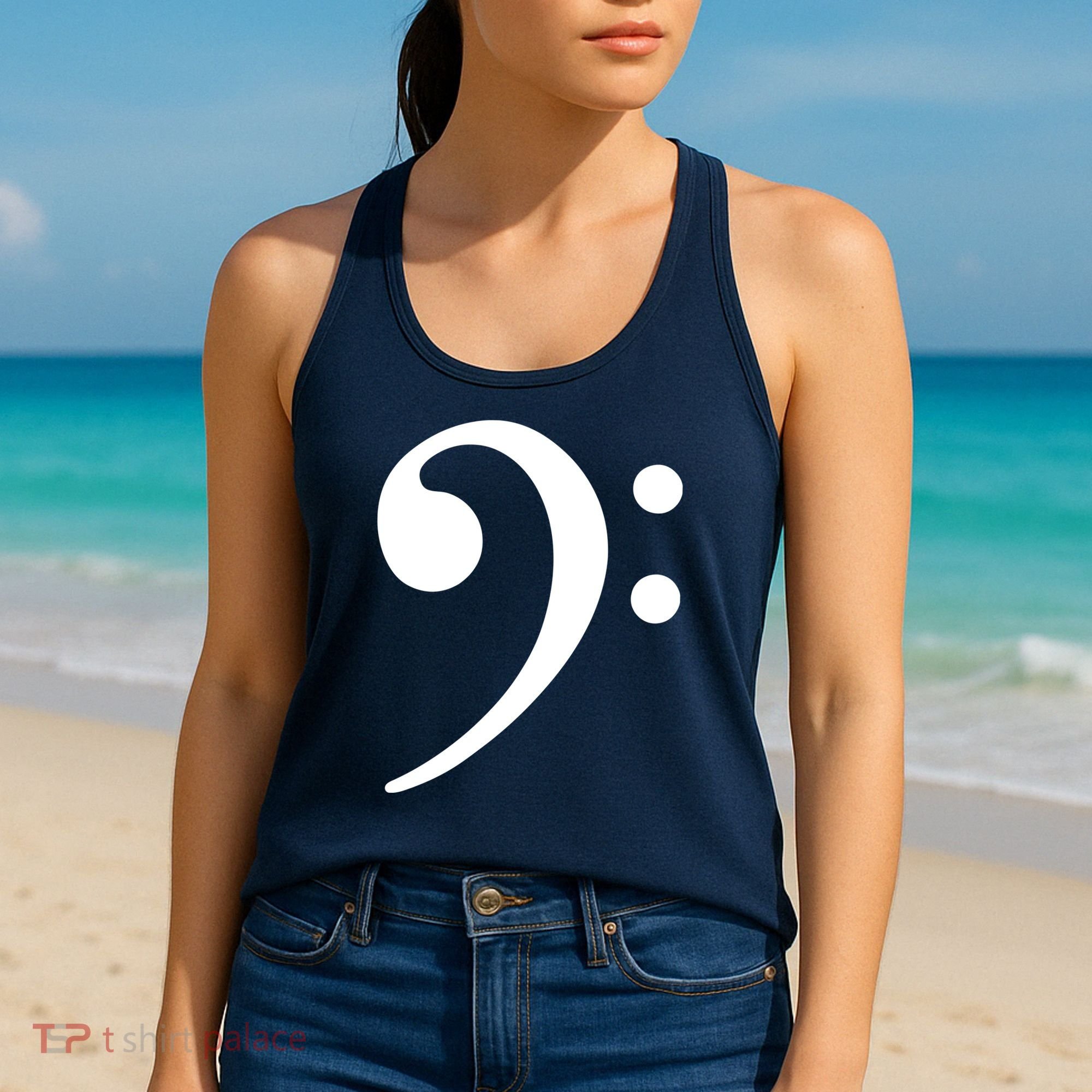 Bass Note F Key Bass Player Music Bass Clef Women's Tank Top