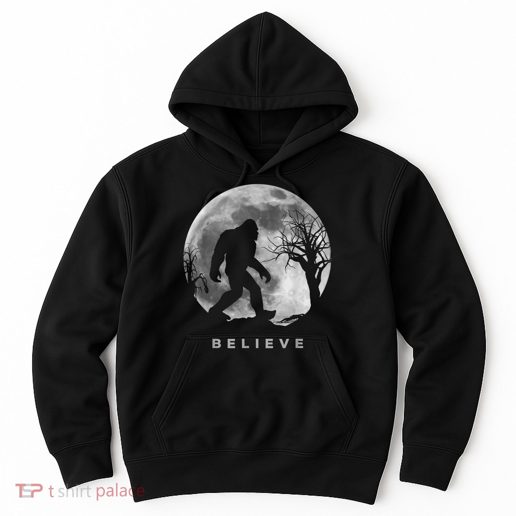Bigfoot Night Full Moon I Believe Sasquatch Hoodie