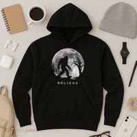 Bigfoot Night Full Moon I Believe Sasquatch Hoodie thumb 3