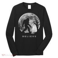 Bigfoot Night Full Moon I Believe Sasquatch Long Sleeve Shirt thumb 0