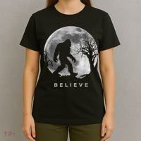 Bigfoot Night Full Moon I Believe Sasquatch T-Shirt thumb 4