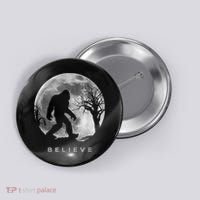 Bigfoot Night Full Moon I Believe Sasquatch Button thumb 0