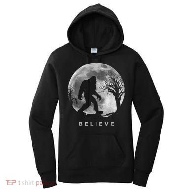 Bigfoot Night Full Moon I Believe Sasquatch Women's Hoodie
