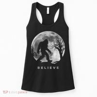 Bigfoot Night Full Moon I Believe Sasquatch Women's Tank Top thumb 0