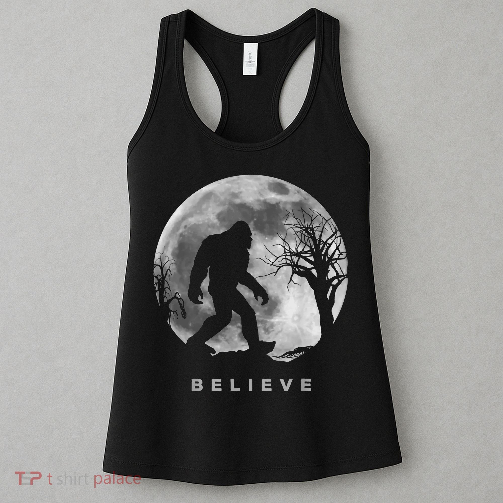 Bigfoot Night Full Moon I Believe Sasquatch Women's Tank Top
