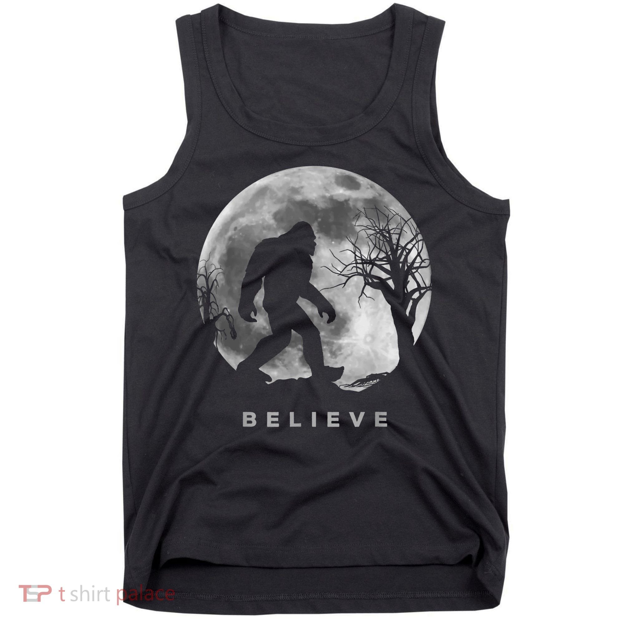 Bigfoot Night Full Moon I Believe Sasquatch Tank Top