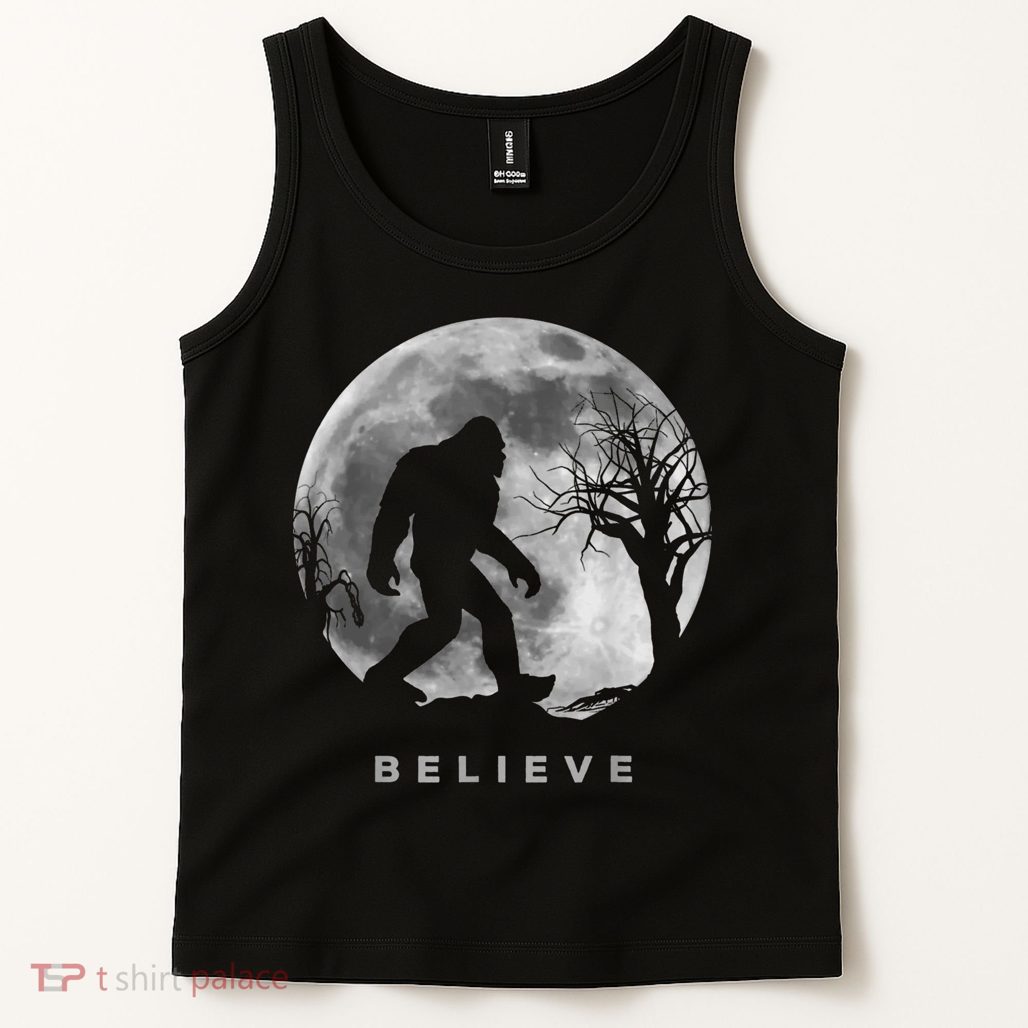 Bigfoot Night Full Moon I Believe Sasquatch Tank Top