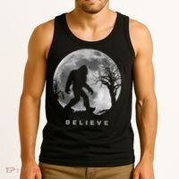 Bigfoot Night Full Moon I Believe Sasquatch Tank Top thumb 3