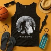 Bigfoot Night Full Moon I Believe Sasquatch Tank Top thumb 4