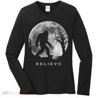 Bigfoot Night Full Moon I Believe Sasquatch Women's Long Sleeve Shirt thumb 0