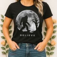 Bigfoot Night Full Moon I Believe Sasquatch Women's T-Shirt thumb 2