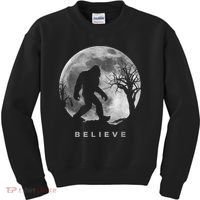 Bigfoot Night Full Moon I Believe Sasquatch Kids Sweatshirt thumb 0