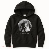 Bigfoot Night Full Moon I Believe Sasquatch Kids Hoodie thumb 0