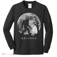 Bigfoot Night Full Moon I Believe Sasquatch Kids Long Sleeve Shirt thumb 0