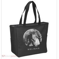 Bigfoot Night Full Moon I Believe Sasquatch Tote Bag thumb 2