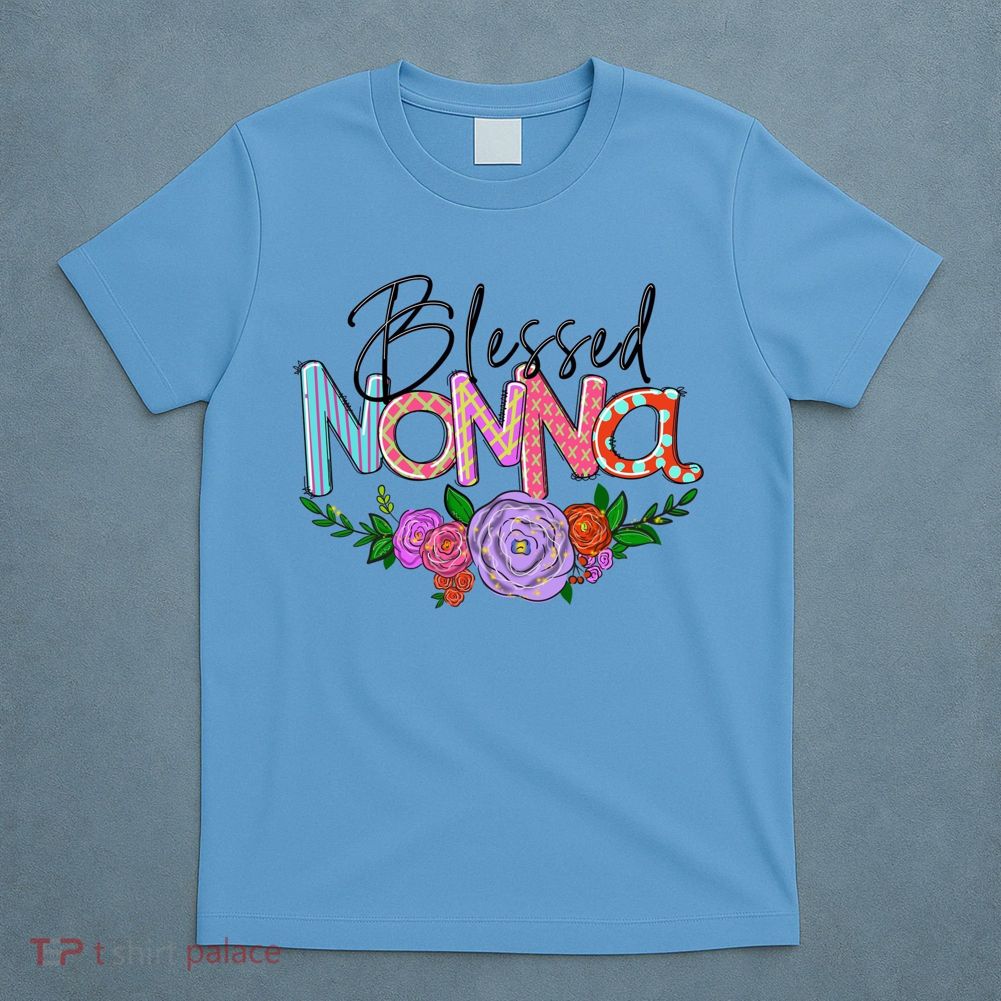 Blessed Nonna Graphic First Time Grandma Shirt Plus Size Shirts For Girl Mom Son T-Shirt