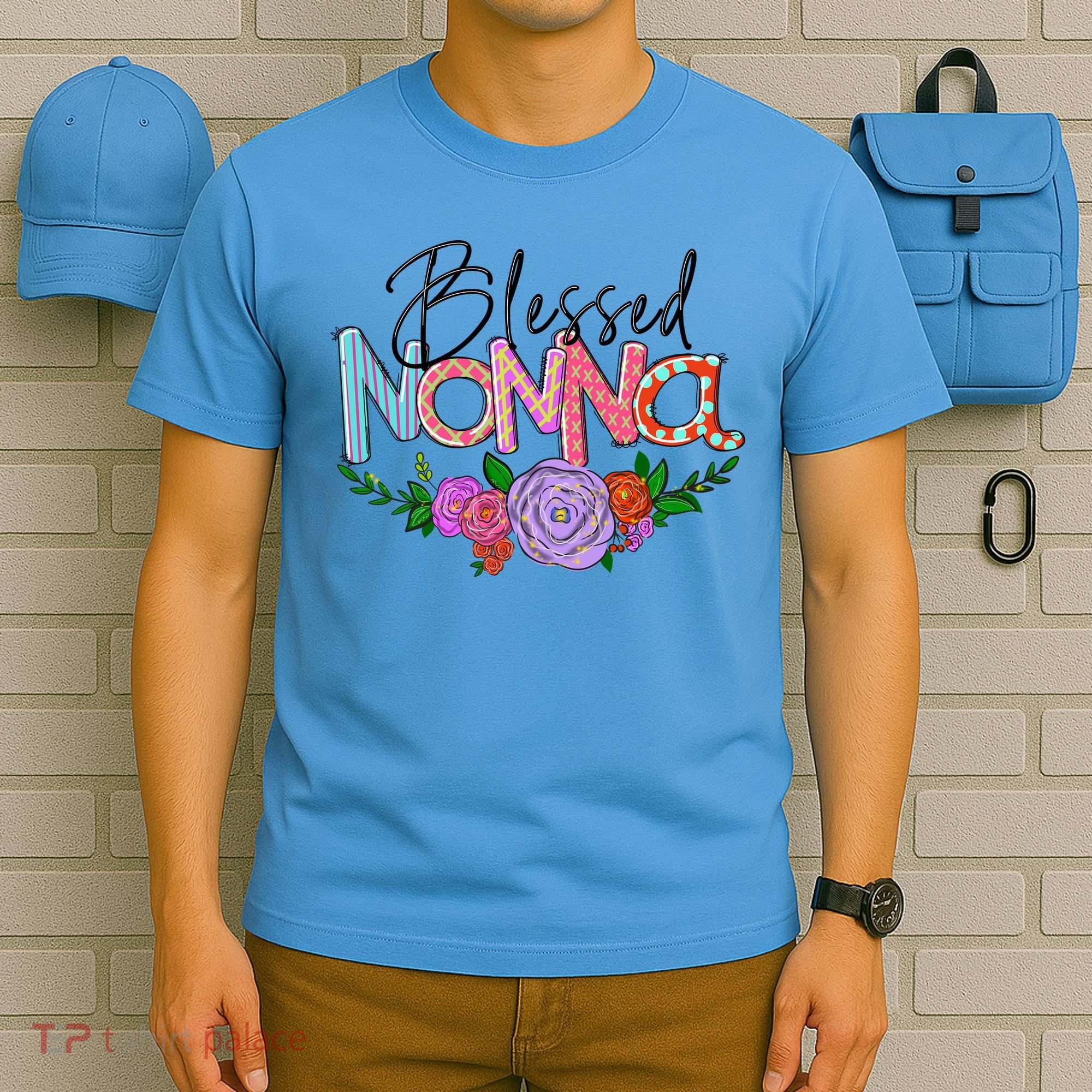 Blessed Nonna Graphic First Time Grandma Shirt Plus Size Shirts For Girl Mom Son T-Shirt